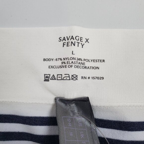 Savage X Fenty Seamless Boyshort Stripe Panty Women Size Large NWT High Rise - Picture 3 of 7